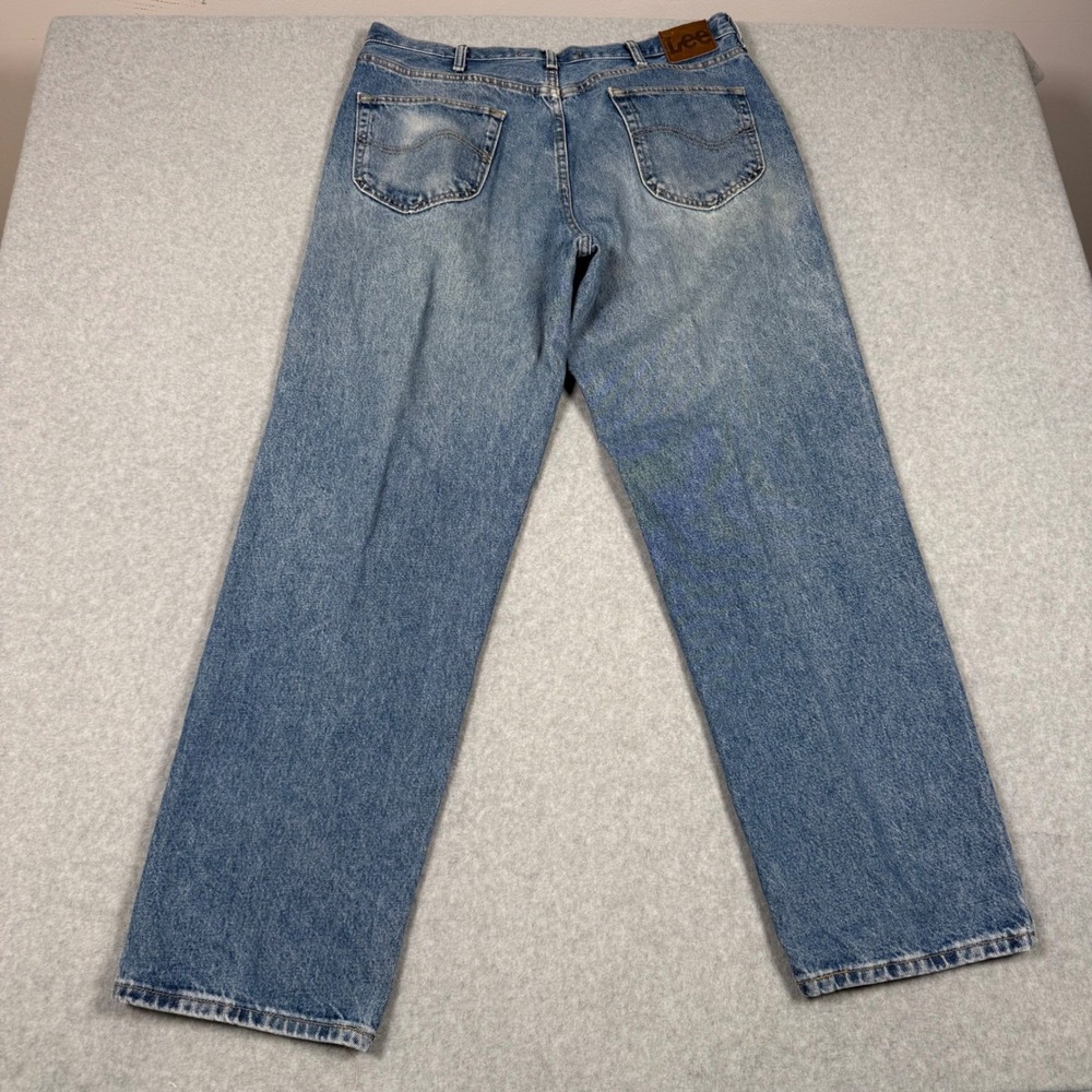 Lee Vintage 90s Relaxed Fit Mens Jeans Medium Wash Straight Leg Denim 38x32